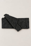 Charcoal Obi Sash Belt 'Nibi' – charcoal streaked weave obi belt, narrow pre-tied Japanese obi belt with sewn knot and hidden adjustable closure, for kimono, yukata or jinbei, studio view