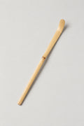 Chashaku 'Takesaji' – pale bamboo chashaku matcha scoop bent at the tip, Japanese tea ceremony spoon, studio view