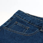 Frayed Seam Patchwork Shorts 'Hotsure' – close-up detail of the rear patch pocket and frayed seam