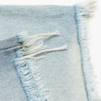 Light Wash Cut Off Denim Shorts 'Kirippa' – close-up detail of the frayed cut off hem