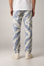 Men's Tie Dye Jeans 'Kumoshibori' – back view of the tie dye cloud print jeans