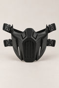 Ninja Mask 'Kagemusha' – black lower face ninja mask with vents and adjustable strap harness, tactical half mask, studio view