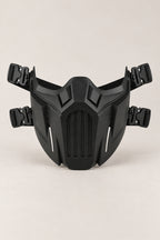 Ninja Mask 'Kagemusha' – black lower face ninja mask with vents and adjustable strap harness, tactical half mask, studio view