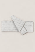 Off White Obi Belt 'Shiratsuyu' – off-white obi belt with black streaks, narrow pre-tied Japanese obi belt with sewn knot and hidden adjustable closure, for kimono, yukata or jinbei, studio view