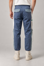 Two Tone Colour Block Joggers 'Katami' – back view of the two tone colour block joggers