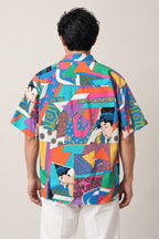 Ukiyo-e Pop Art Shirt 'Irodori' – back view of the ukiyo-e pop art print shirt